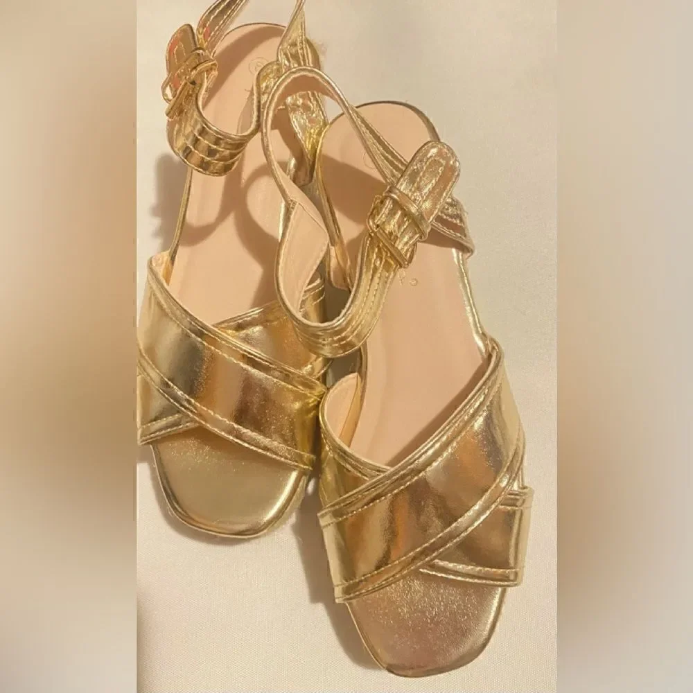 🛍️Nature Breeze Espadrilles Wedge Summer Fashion Sandals Gold Size:8 💥